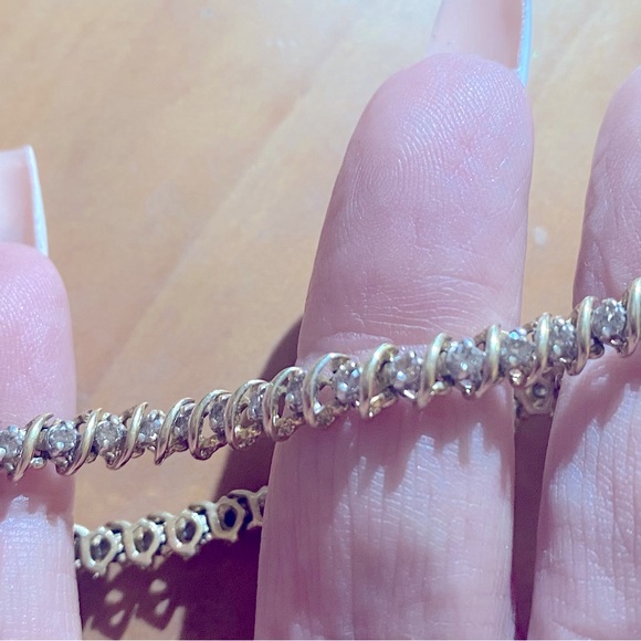 14K Yellow genuine Gold with 3ct TW Diamond Tennis Bracelet 7.7 inch length - Picture 1 of 11